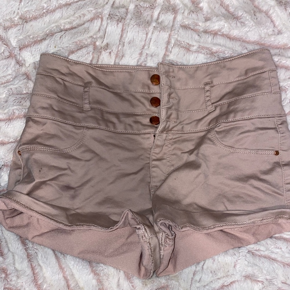 Rose / champagne High Waisted Shorts Size 6 Charlotte Russe (Refuge)
